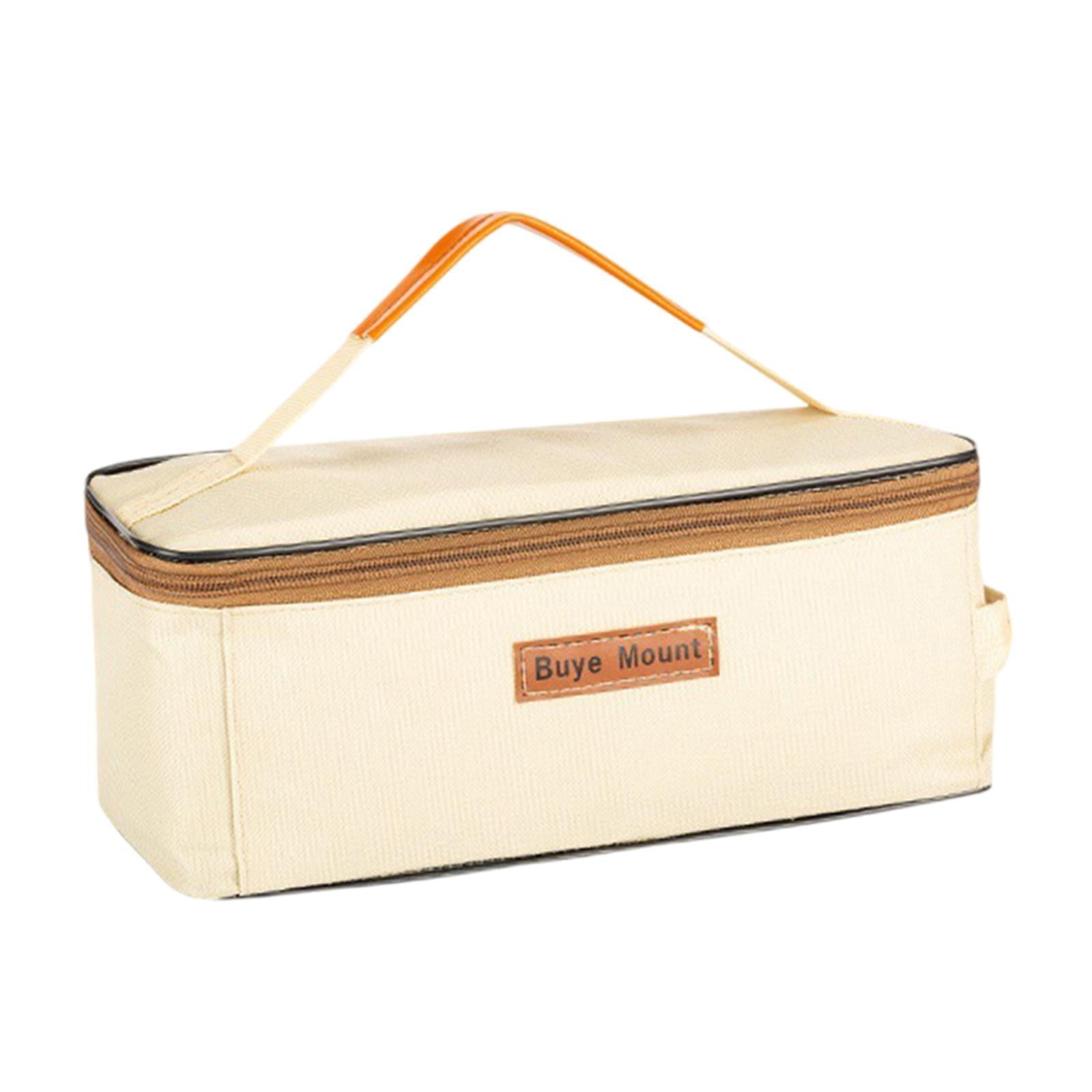 Ioensy - Bolsa De Almacenamiento De Utensilios De Cocina Para Acampar, Bolsa Vacía Para Equipo De Parrilla, Senderismo, Viajes, Color Beige