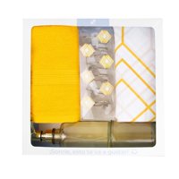 Decoexpress - Set De Baño Ámbar - (Cortina, Ganchos, Toalla Y Vaso/Dispensador)