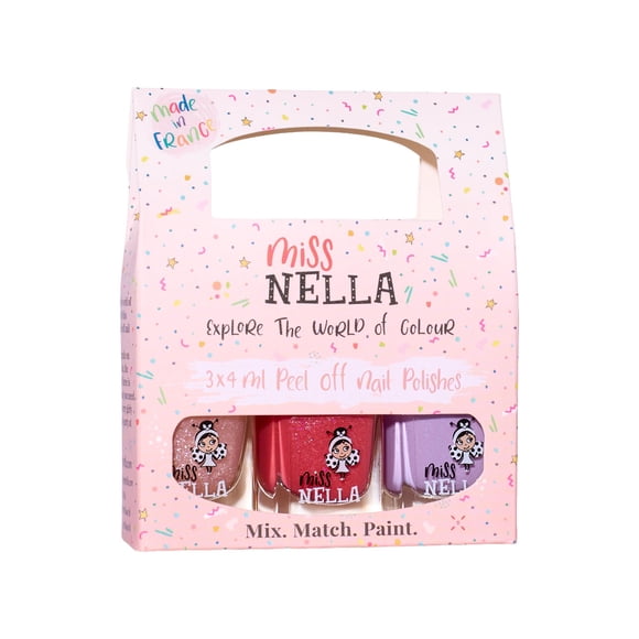 Esmalte de uñas MISS NELLA Desmontable No tóxico - Pack de 3