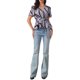 thumbnail image 2 of INSPIRE CHIC Blusa Elegante de Mujer con Volantes, Escote en V Cruzado, Cintura Elástica y Cinturón, XS Púrpura Polvoriento, 2 of 6