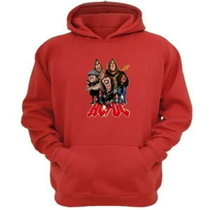 Genérico - Poleron Canguro Acdc Rojo Talla M Unisex