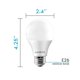 thumbnail image 5 of Bombillas LED LUXRITE A19, 9 W, 800 lm, 3000 K, E26, regulables, paquete de 4, 5 of 8