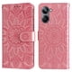 thumbnail image 1 of Funda tipo cartera FOXDOCK para Realme 10 Pro 5G , diseño girasol en relieve, cuero PU, cierre magnético, soporte y tarjetero, 1 of 5