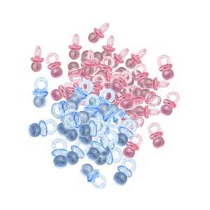 Bothyi - 100 Uds. Cuentas Acrílicas Para Chupetes De Bebé, Recuerdos De Fiesta Diy Para Fiesta De Revelación De Género, Rosa Y Azul