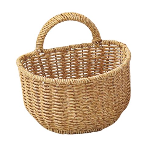 Ioensy - Cesta De Mimbre Colgante, Cesta De Flores Para Niña, Contenedor Para Picnics, Bolsa Manual De 14Cm X 14Cm