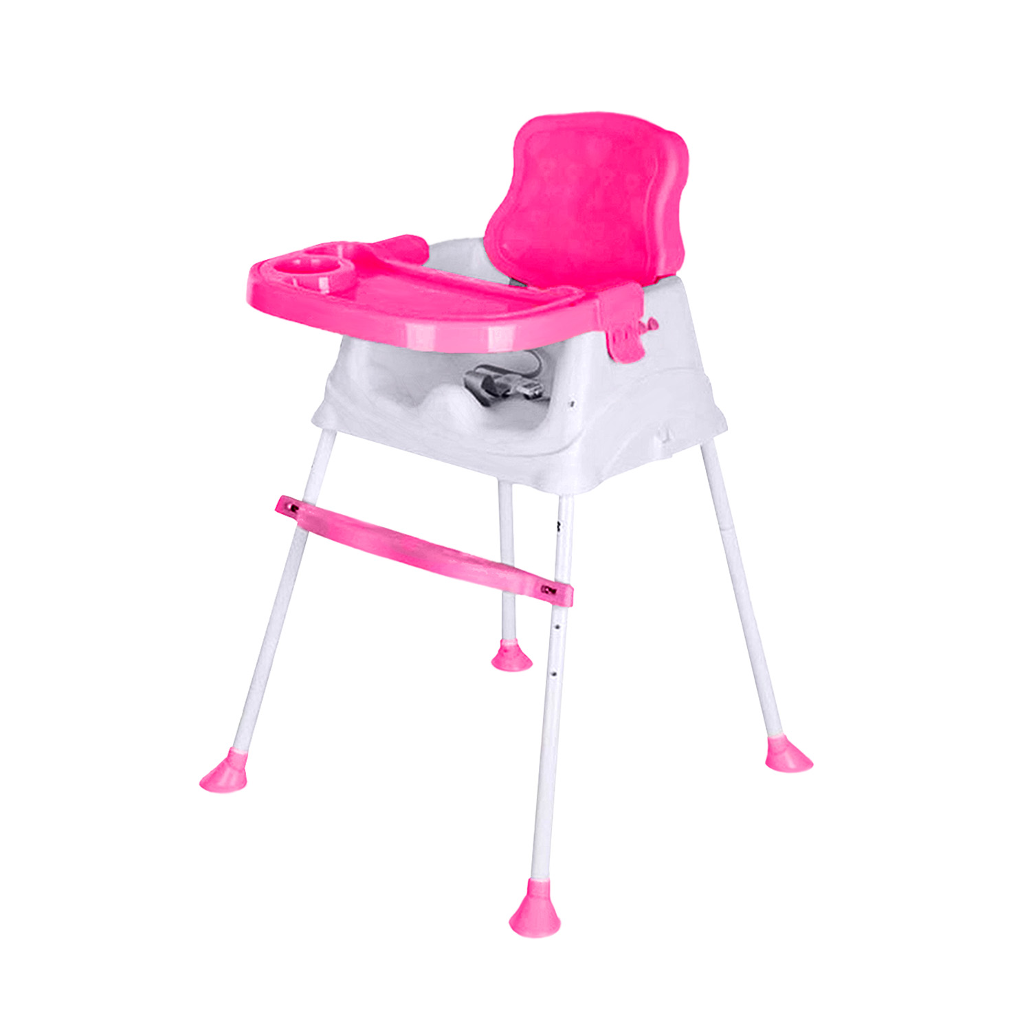 Sportime - Silla De Comer Para Bebe / Niño Altura Ajustable 3 En 1 Rosada