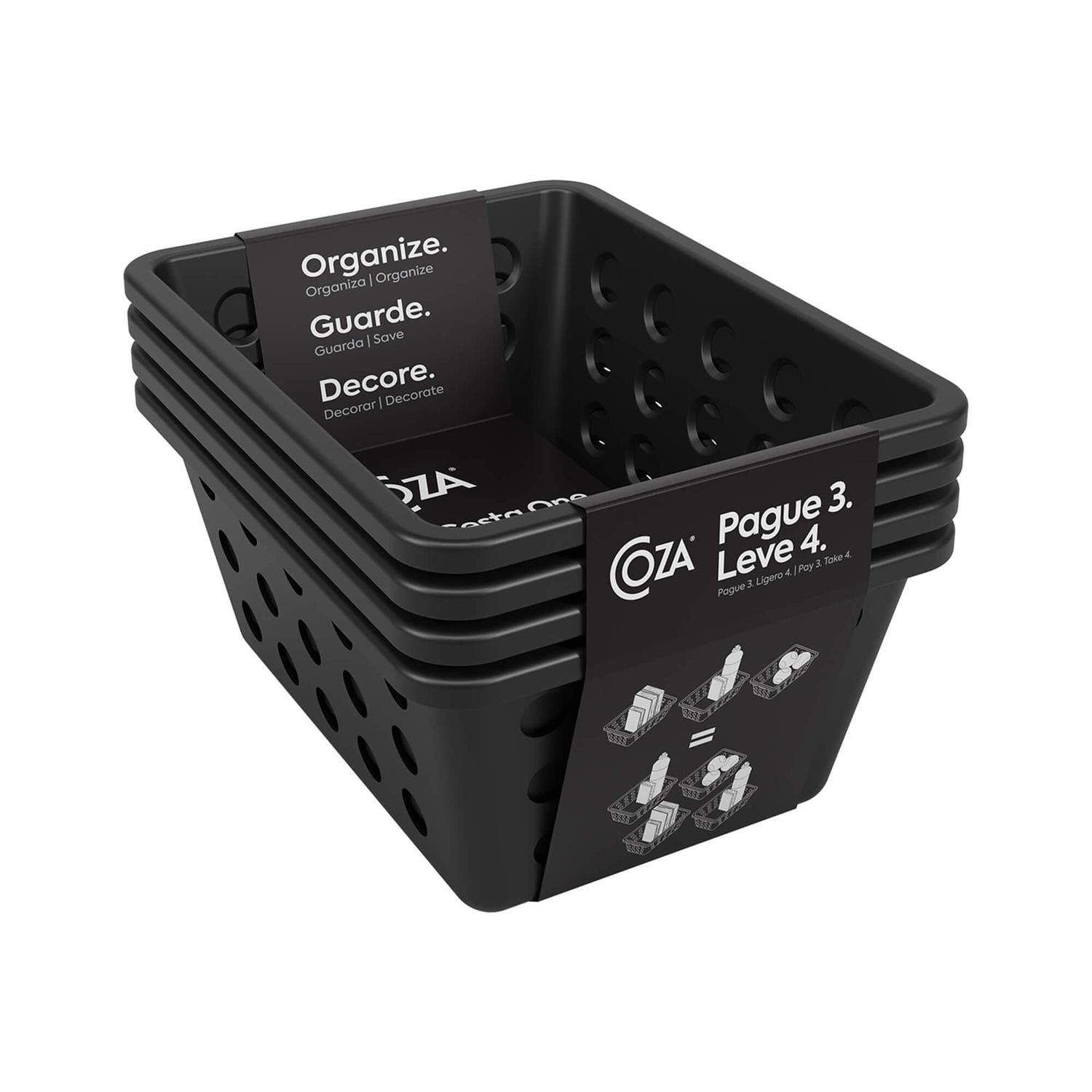 Coza - Set De Cestas Organizadoras Pequeñas One 4 Piezas Negro Negro