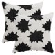 thumbnail image 1 of REGALWOVEN Paquete de 2 Fundas de Cojín Decorativas de Jacquard de Hoja de Arce Suaves para Sofá Sala de Estar Negro 18" x 18", 1 of 7