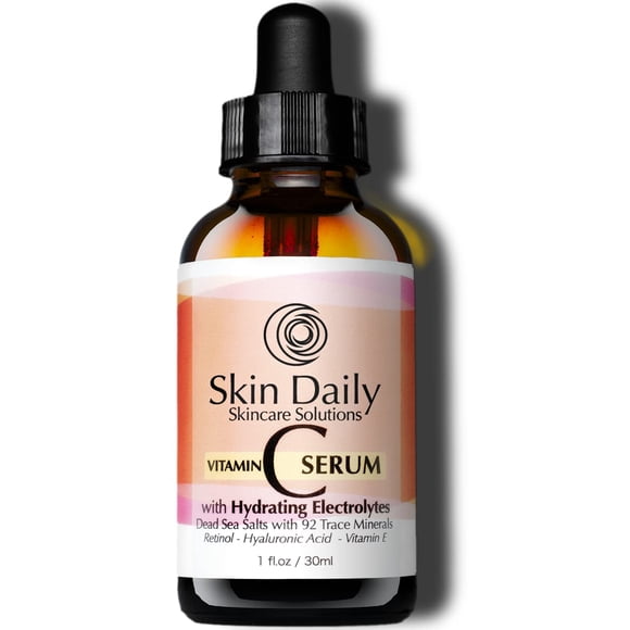 Serum Skin Daily Skincare Solutions, vitamina C, 30 ml con electrolitos, ácido hialurónico y retinol