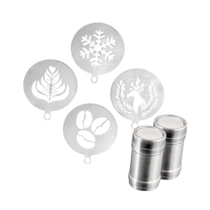 Bothyi - Kit De Decoración De Pasteles Con Plantillas De Espuma Para Latte Art, Galletas, Avena, Cupcakes, Tartas (2 Frascos)