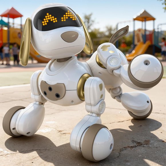 Ruko 18011 Smart Robot Dog, Interactive Puppy Pet with 30 LED Faces