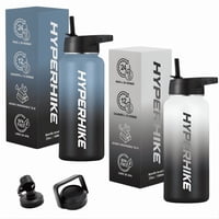 Pack 2 Termo Acero Inoxidable 1Lt Hyperhike + 6 Tapas Azul/ Blanco