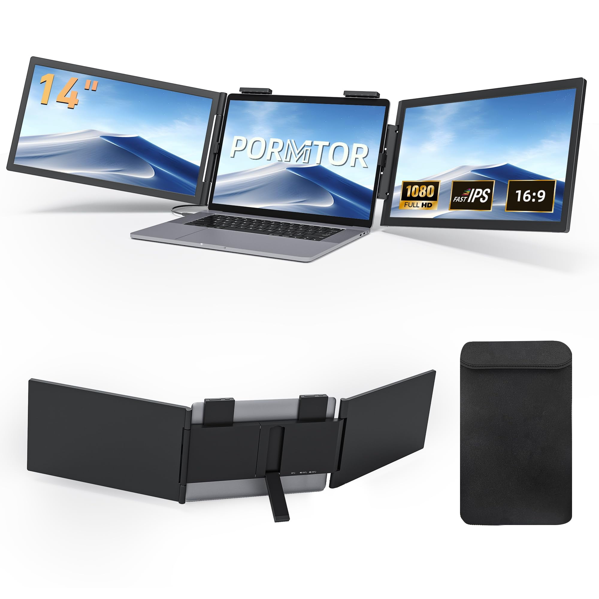 Extensor Triple De Pantalla Para Laptop Pornitor 14'' Fhd Ips