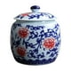thumbnail image 2 of Floreros De Cerámica Decoración Organizador Azul Blanco Porcelana Templo Ginger Jars Flores Rojas, 2 of 3