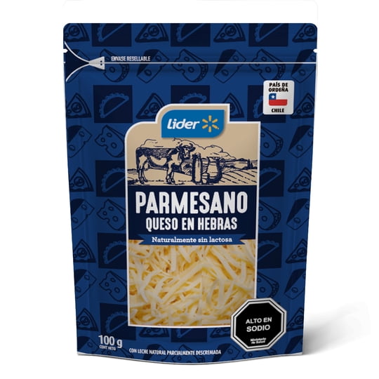 Queso Parmesano En Hebras 100 g Lider