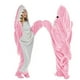 thumbnail image 1 of Pijama Manta De Tiburón Con Capucha Para Adultos Y Niños -Rosa, 1 of 5