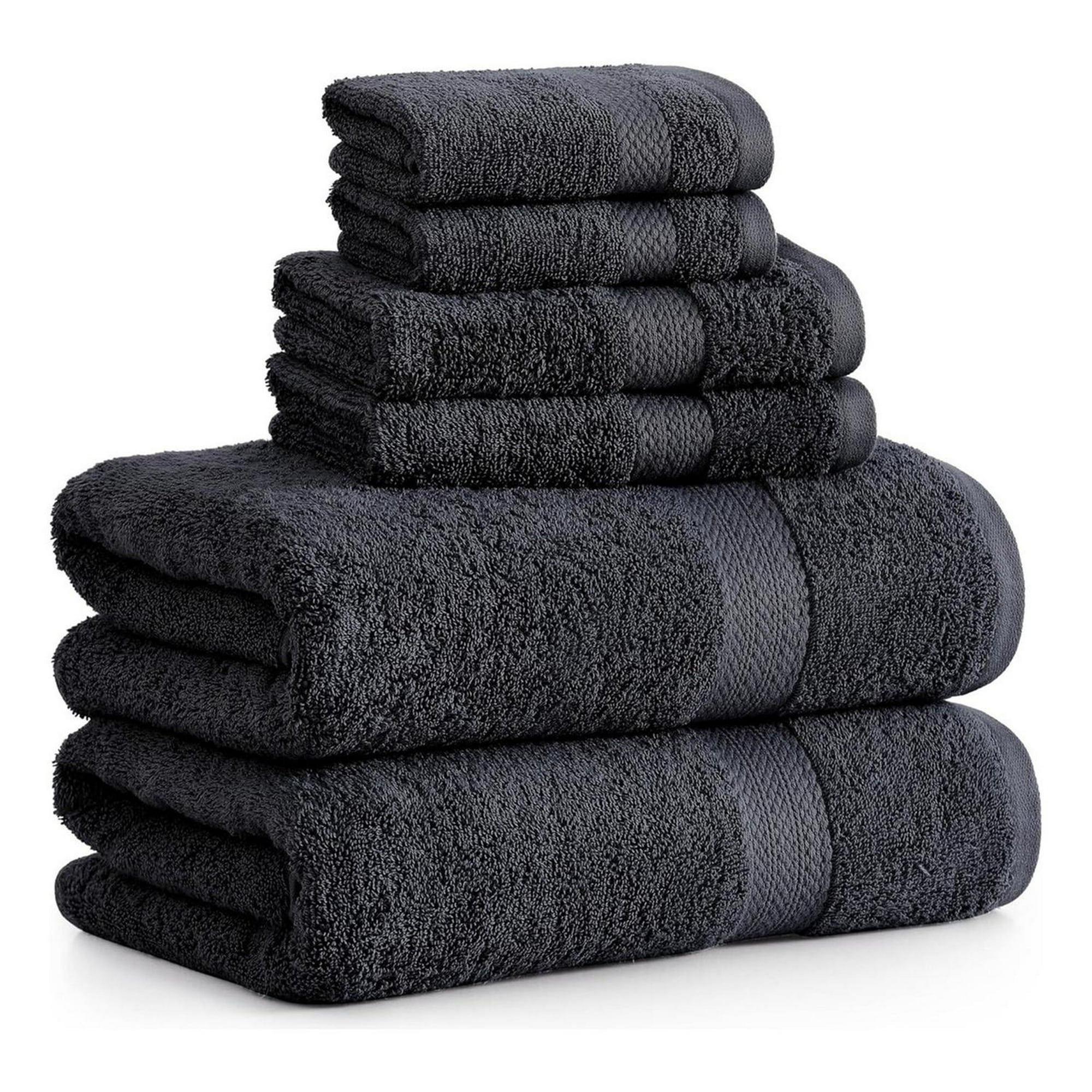 Aura Zeus - Set De 6 Toallas De Baño Algodon 500gr Cuerpo Mano Grande Az Gris Gris