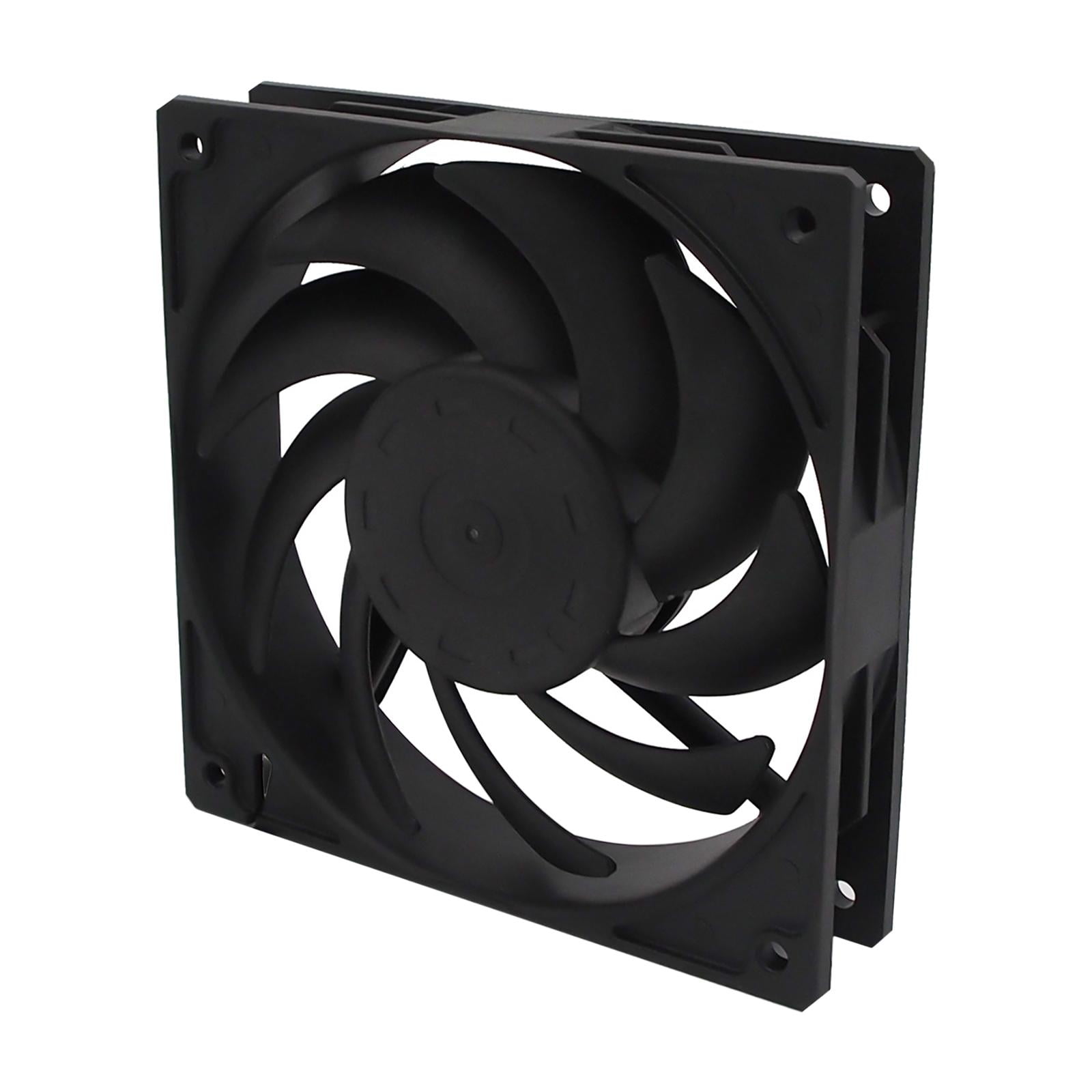 Bothyi - Ventilador De Caja De Enfriamiento Silencioso 12 Cm / 120 Mm Diy 4 Pines Para Caja De Computadora Plataforma De Minería Negro