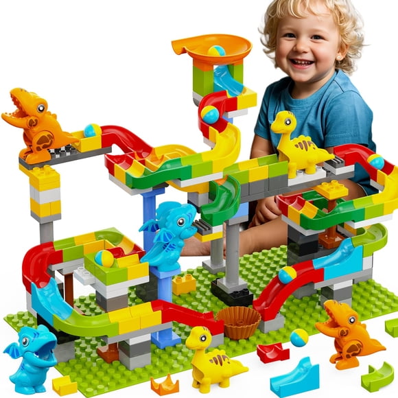 Bloques de construcción Marble Run YY LANDTOYS Dinosaurio 148 piezas