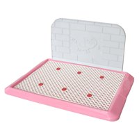 Magideal - Caja De Arena Reutilizable Para Perros, Orinal Para Perros, Soporte Parlmohadilla Para Orinar, Recipiente Con Valla, Bandeja De Arena Para Mascotas , Rosado