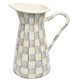 thumbnail image 1 of Jarra MACKENZIE-CHILDS Grande a Cuadros Gris y Blanco con Detalle Dorado, 1 of 6