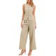 thumbnail image 1 of INSPIRE CHIC Conjuntos de dos piezas para mujeres, chaleco de lino, conjuntos casuales elegantes, trajes de pantalones de pierna ancha XS Caqui, 1 of 6
