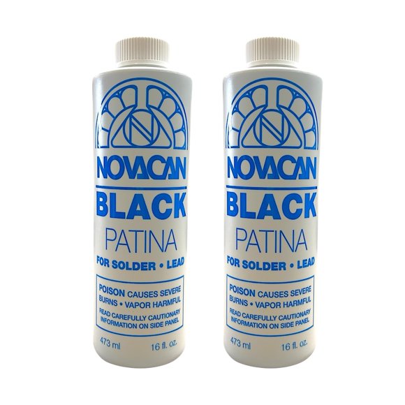 Patina negra Novacan 473 ml, paquete de 2 para soldadura de plomo