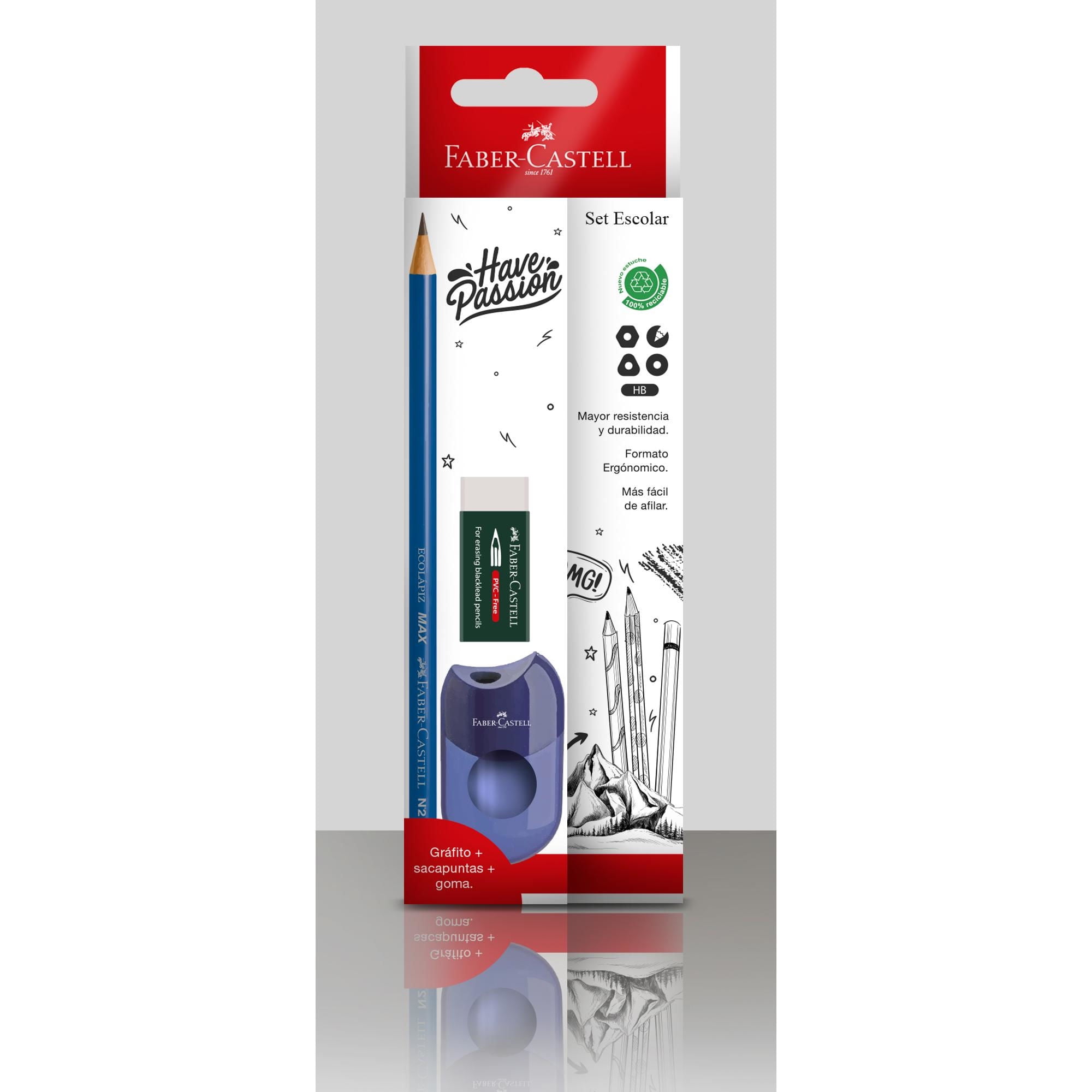 Set De Productos Para El Escolar Goma- Grafito Sacapunta Faber-Castell