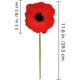 thumbnail image 2 of Xiao Hua Tallo de Amapola artificial PU Tacto real Imitación Flor de Amapola Loto Plateado Flor Falsa Adecuada para Ramos de Boda, Decoración de Flores para Jardín Del Hogar, Rojo, 16 Piezas, 2 of 4