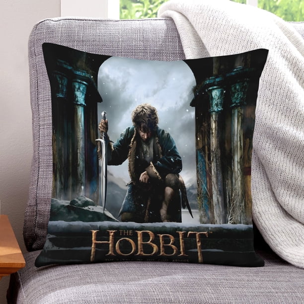 El Hobbit Fundas de almohada de terciopelo con tema, regalos de funda de almohada, decoración para el hogar, cojín de lanzar, regalo de cumpleaños para fans y parejas.61*61cm.