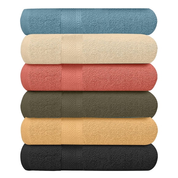 Towels ECO Towels, paquete de 6 toallas de baño, 100% algodón, 70 cm x 140 cm
