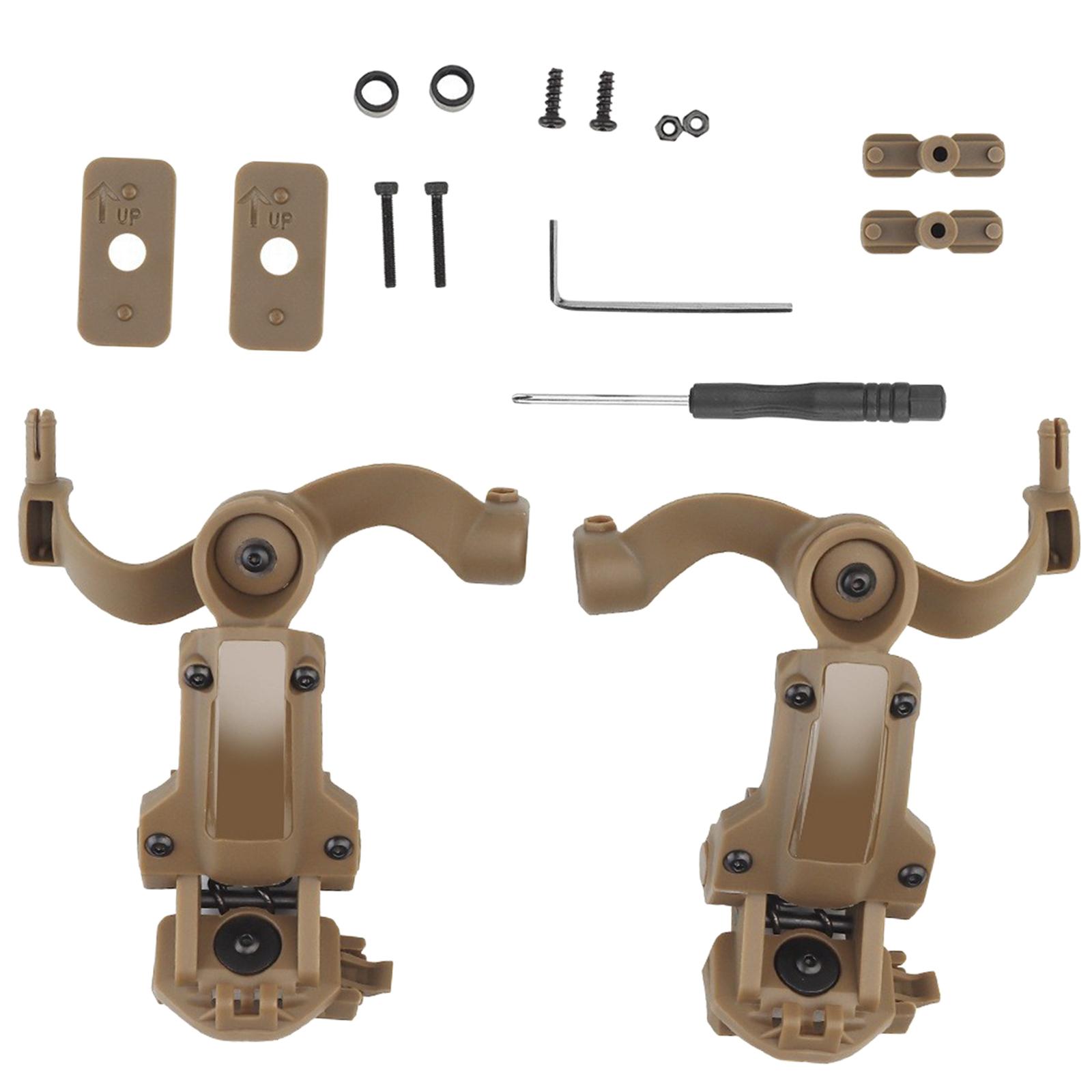 Ioensy - Kit De Soporte Para Auriculares Profesional De Fácil Instalación Con Accesorios Para Rieles De Casco De Color Caqui