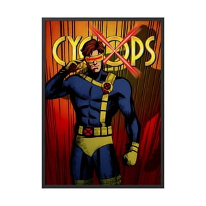 Creango - Cuadro Poster Enmarcado Ciclope Xmen Hombre X Marvel Decorativo