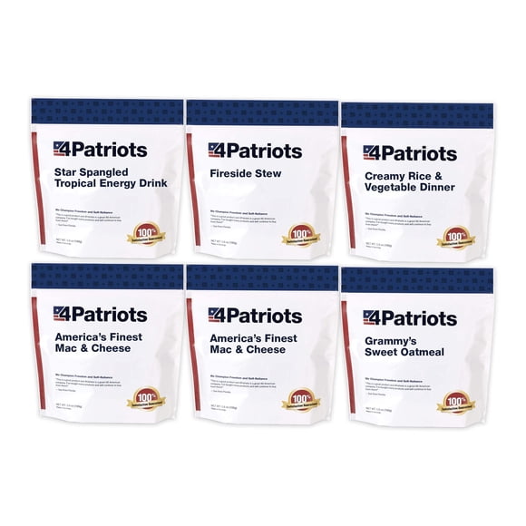 Kit de comida de supervivencia para emergencias de 1 semana para 4 Patriots, 42 porciones