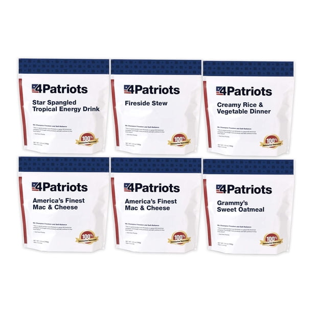 Kit de comida de supervivencia para emergencias de 1 semana para 4 Patriots, 42 porciones