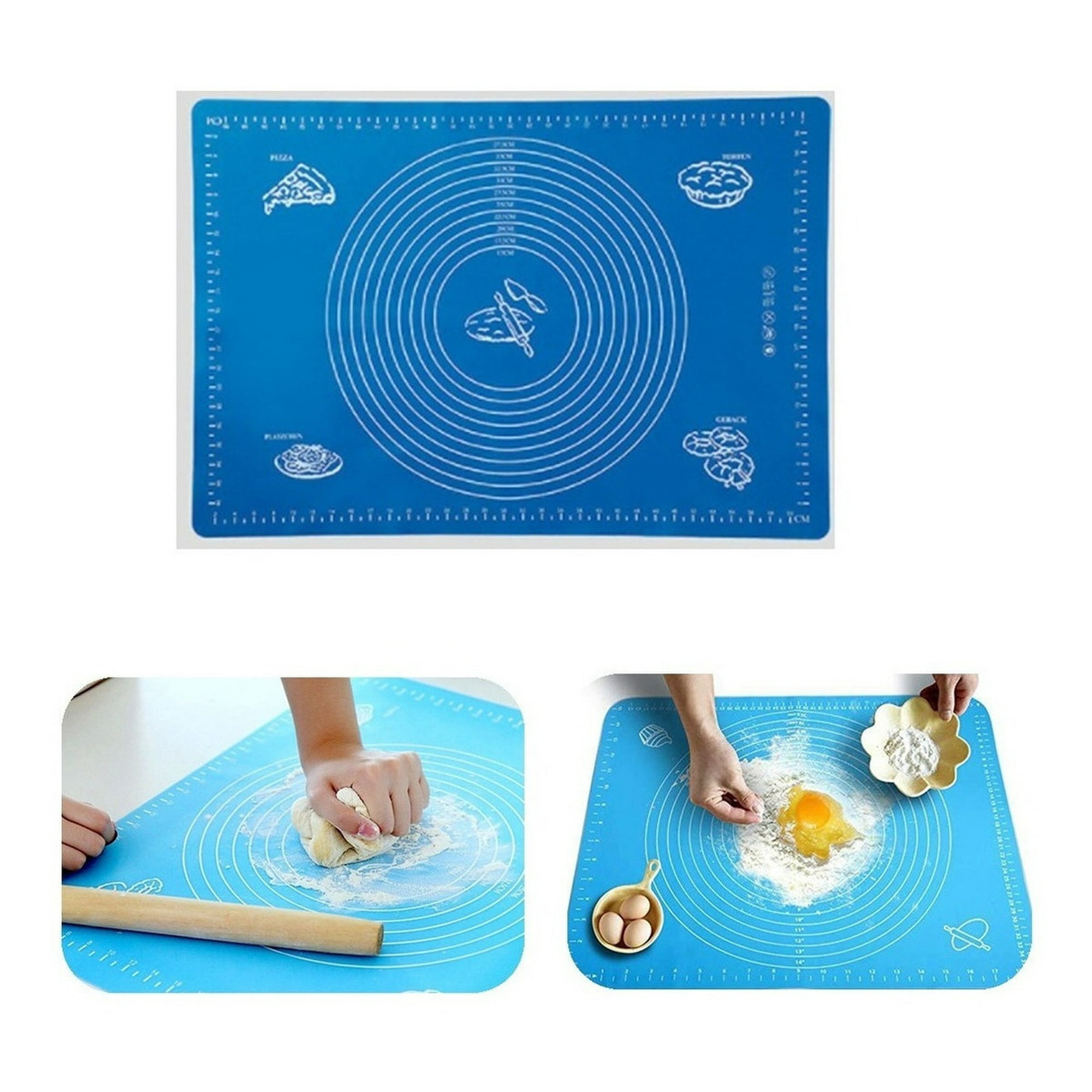 Genérico - Lámina Silicona Amasar Bizcocho Pizza Pan Fondant 50x40 Cm