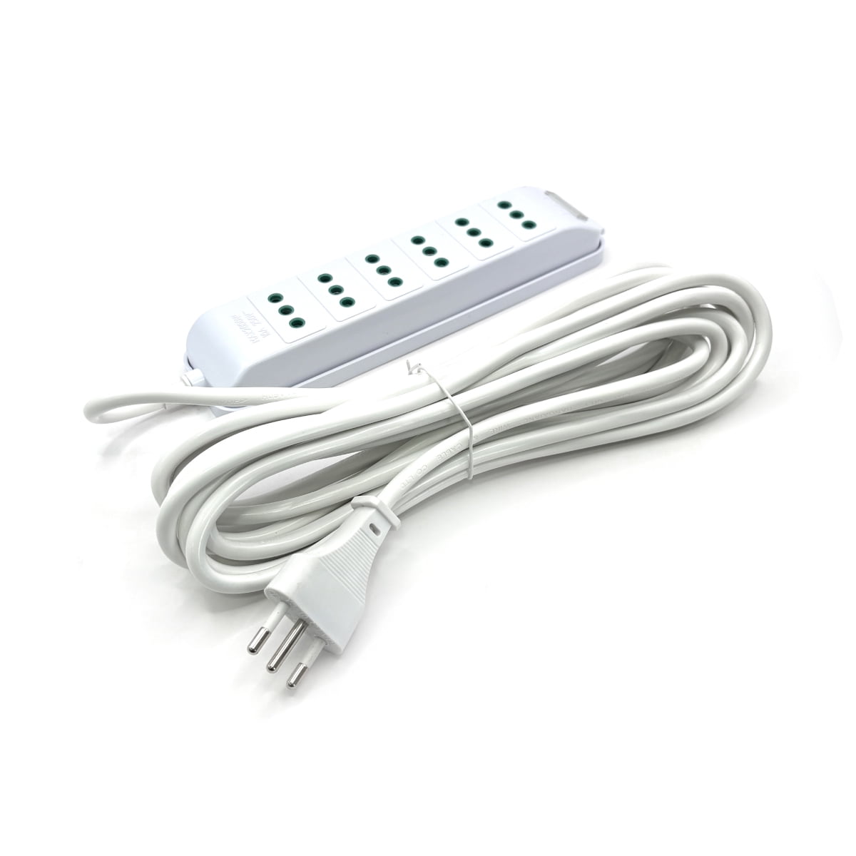 Drl - Alargador Múltiple 5mts 10a Zapatilla 6 Posiciones Led Sec Blanco