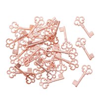 Magideal - Abalorio De Llaves, Colgantes Pequeños De Metal De Estilo Vintage Para Fabricación De Joyas Diy, Hallazgos, Proyecto Artesanal, Collar Hecho A Mano, P Oro Rosa 100 Piezas