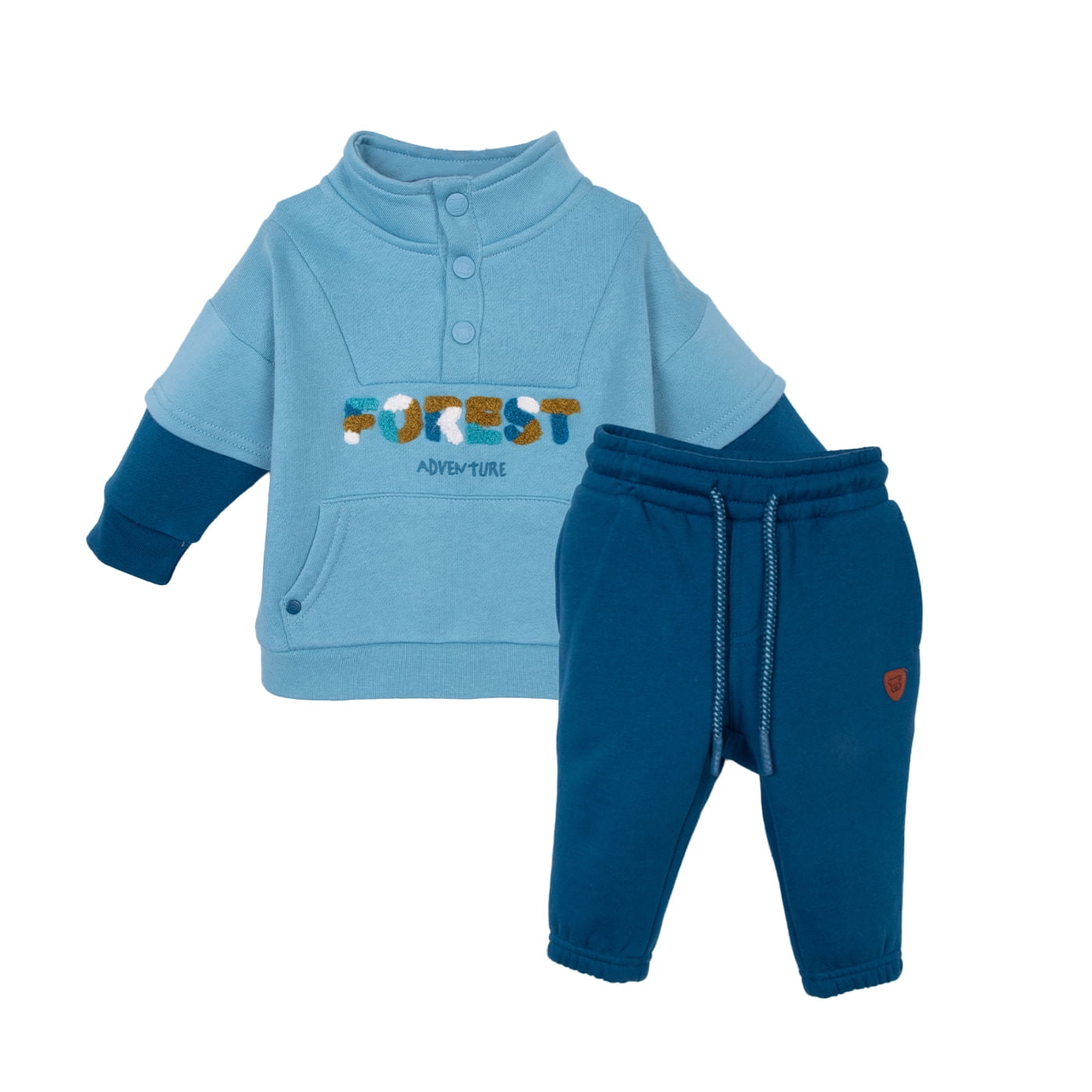 Pillin - Buzo Bebé Niño Cuello Alto Con Broches Azul