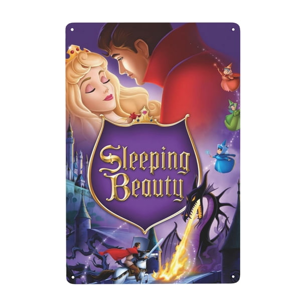 La bella durmiente: Princesa Aurora Cartel de metal, decoración de pared con cartel de metal personalizado, regalos para aficionados, amigos, familia y seres queridos 30x20 cm