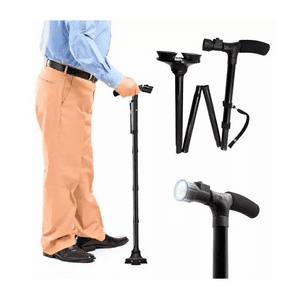 Movi - Bastón Plegable Con Base Estable Y Luz Led Para Mayor Seguridad