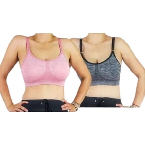 Likeshop - Pack 2 Sostén Deportivo Mujer Elasticado Tiritas Ajustables Jaspeado