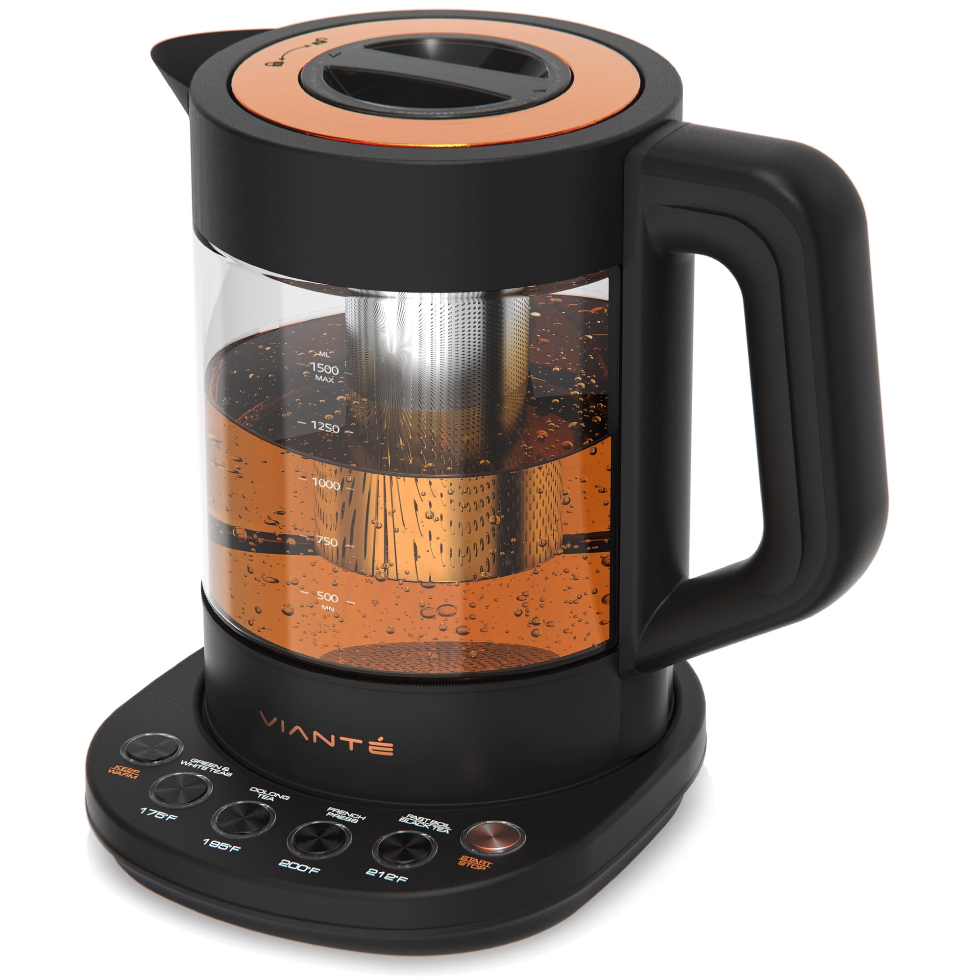 Hervidor Eléctrico Vianté Con Infusor De Té Con Control De Temperatura De 1,5 L