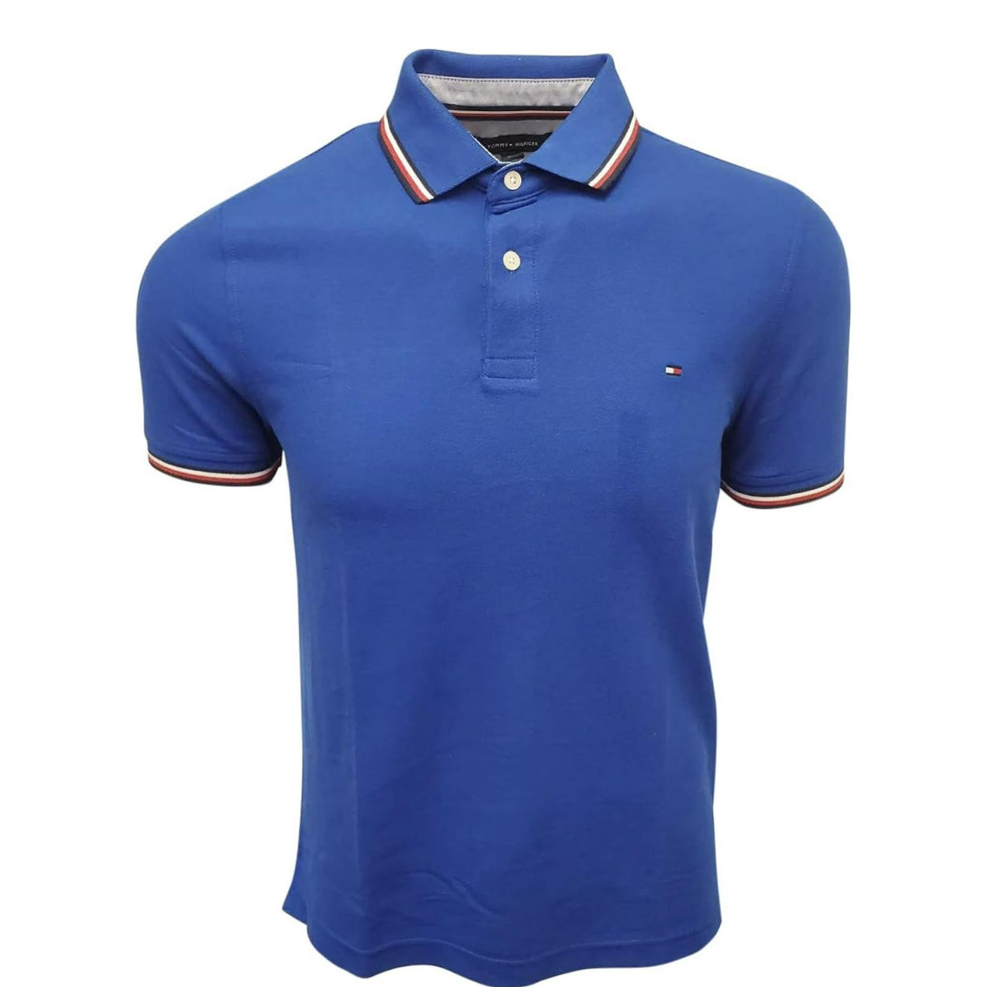 Polo Tommy Hilfiger Con Cuello A Rayas Para Hombre, Color Azul, Talla M