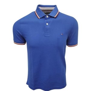 Polo Tommy Hilfiger Con Cuello A Rayas Para Hombre, Color Azul, Talla M