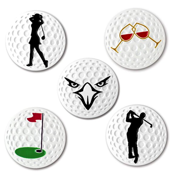 Marcador de Golf Myartte 24,4 mm surtido (5 unidades)