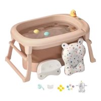 Bañera Maxi Plegable Con Cojin Y Accesorios Rosada Lubabycas