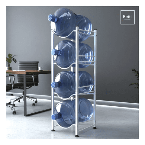 Genérico - Estante Organizador Rack 4 Botellones Bidones Agua 20Lts Blanco