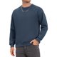 thumbnail image 4 of Sudadera casual de gimnasio para hombre de color sólido con cuello redondo y manga larga M azul marino, 4 of 6