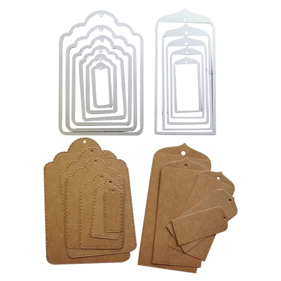 Troqueles de corte para etiquetas, troquel metálico para etiquetas de regalo, rectángulo, troqueles para manualidades en papel para tarjetería y scrapbooking